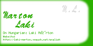 marton laki business card